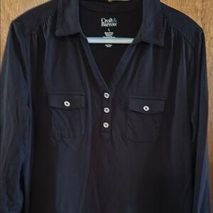 Croft & Barrow Black Casual Button Down Shirt